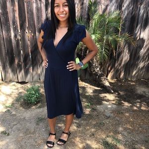 Blue Sweater Material Navy Blue Dress 👗